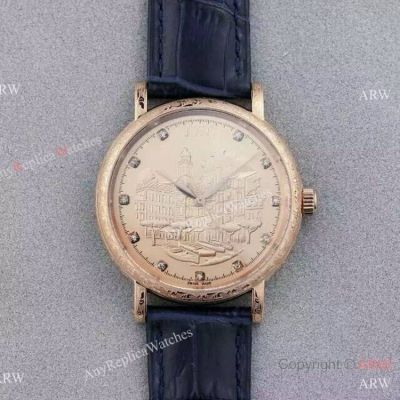 IWC Portofino Rose Gold Case Diamond Markers Replica Watch